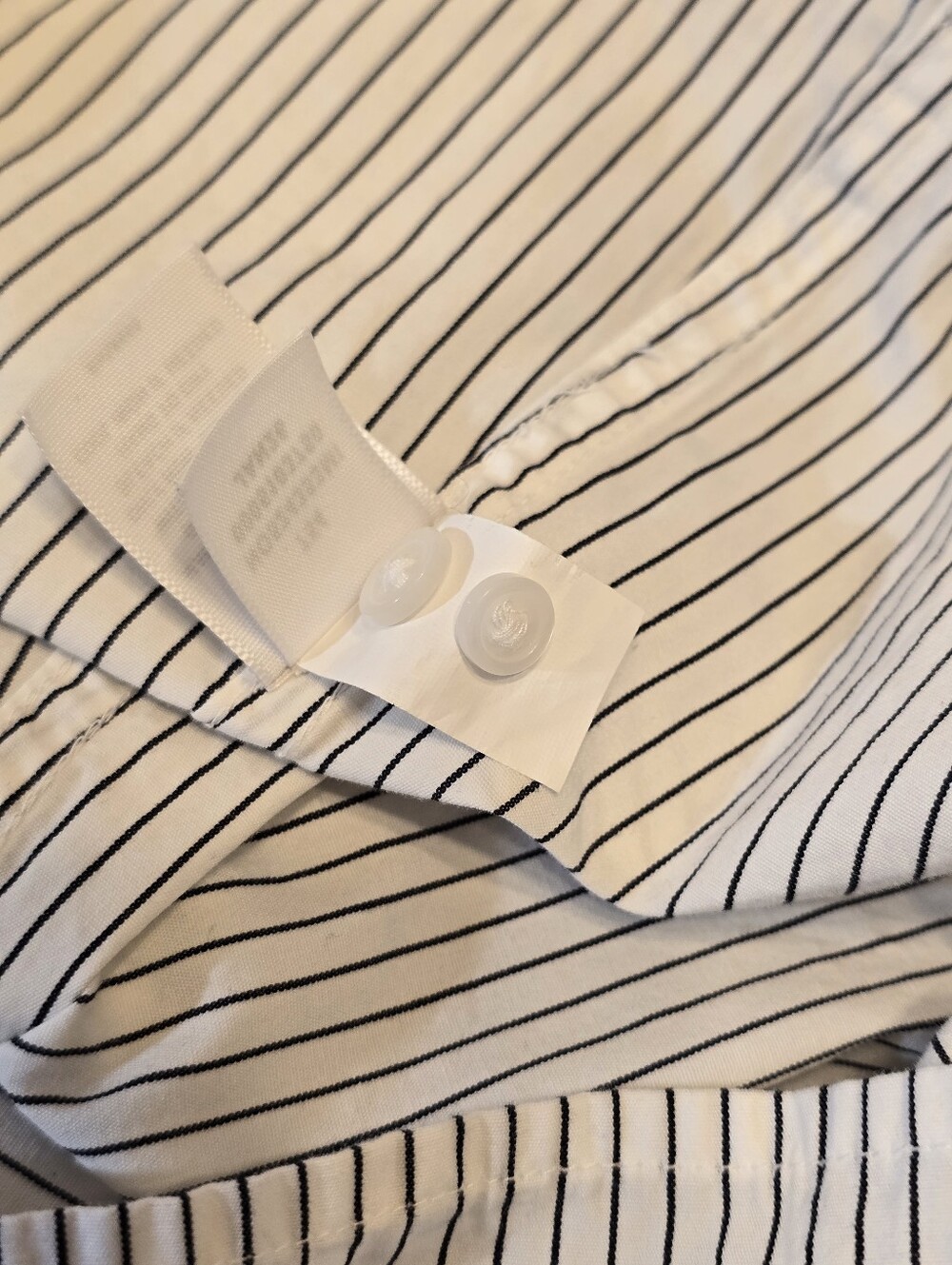 Nordstrom Striped Button Up Shirt XXL White Black 100% Cotton Long Sleeve - Picture 6 of 8